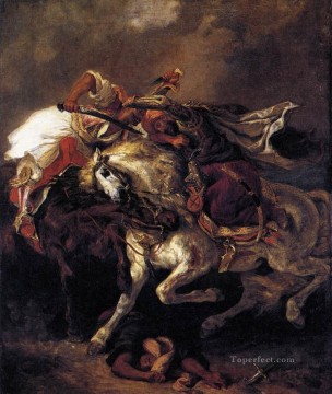 Combate del Giaour y el Pasha romántico Eugene Delacroix Pinturas al óleo